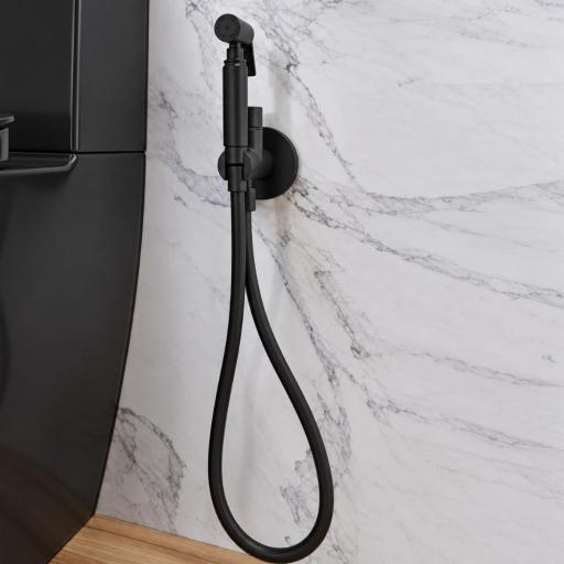 Conjunto de bidet empotrado monomando negro mate de Gme