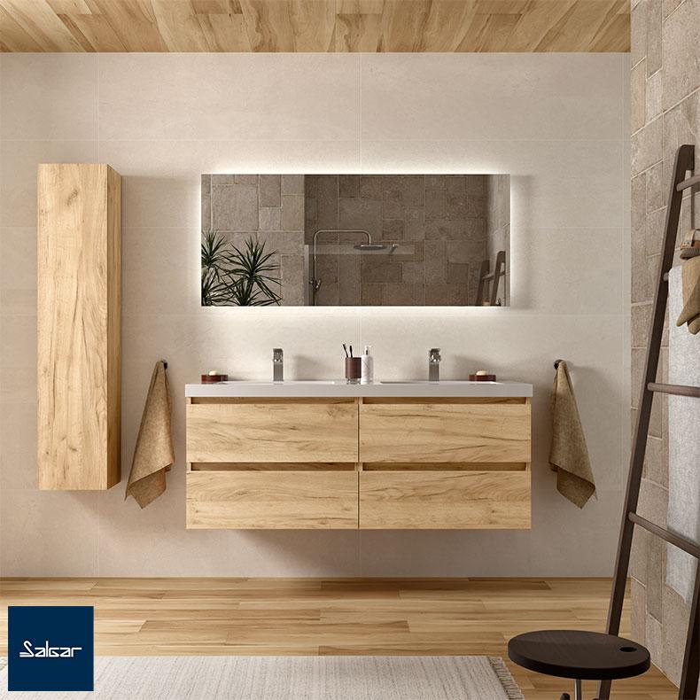 Conjunto completo mueble de baño NOJA con 4 cajones de SALGAR al mejor  precio garantizado.