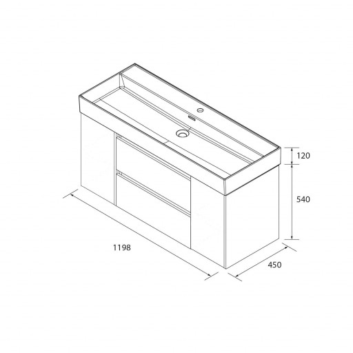 Mueble de baño Bequia suspendido 2 cajones + 2 puertas roble áfrica de Salgar [3]