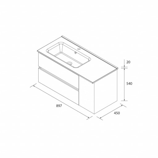 Mueble de baño Bequia suspendido 2 cajones + 1 puerta blanco mate de Salgar [3]