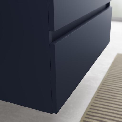 Mueble de baño Bequia Plus suspendido 2 cajones 2 puertas azul mate y roble 120cm de Salgar [2]