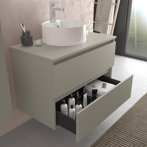 Mueble de baño sobre encimera Bequia 2 o 4 cajones suspendido gris mate de Salgar [1]