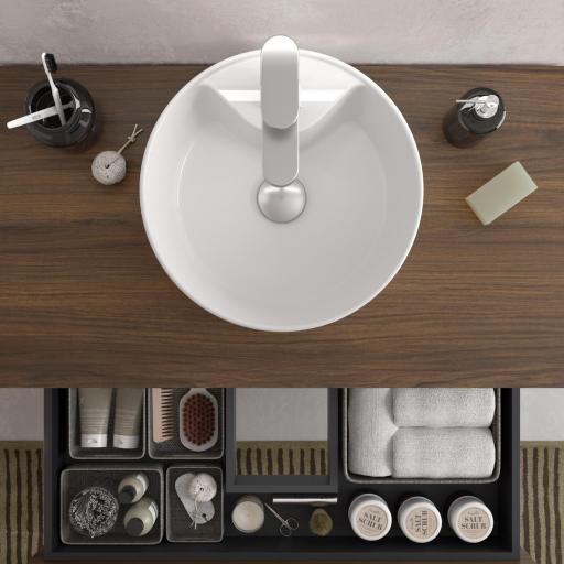 Mueble de baño sobre encimera Bequia Plus Metal 2 cajones 2 huecos de Salgar [4]