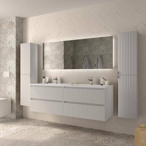 Mueble de baño Kira 4 cajones 160 cm 2 senos suspendido de Salgar [4]