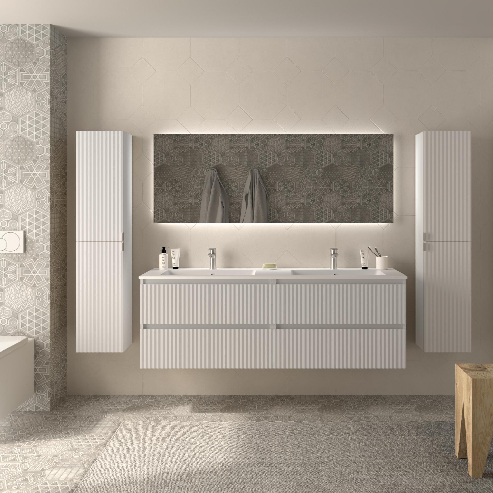 Mueble de baño Kira 4 cajones 160 cm 2 senos suspendido de Salgar