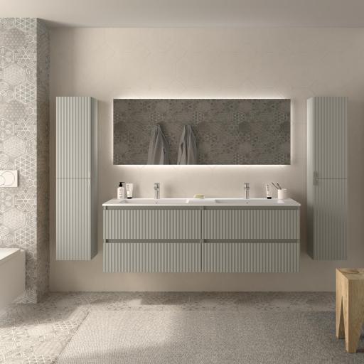 Mueble de baño Kira 4 cajones 160 cm 2 senos suspendido de Salgar [1]