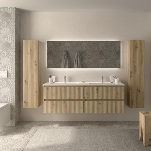 Mueble de baño Kira 4 cajones 160 cm 2 senos suspendido de Salgar [2]