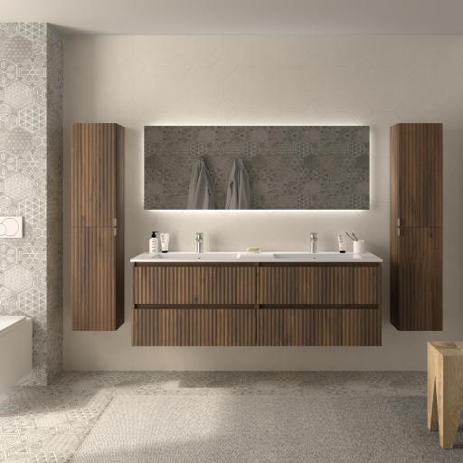 Mueble de baño Kira 4 cajones 160 cm 2 senos suspendido de Salgar [3]
