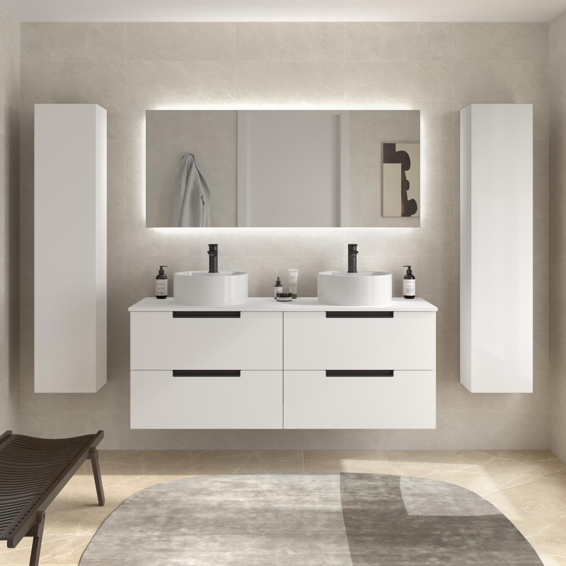 Mueble de baño sobreencimera Leni 4 cajones 2 senos suspendido de Salgar