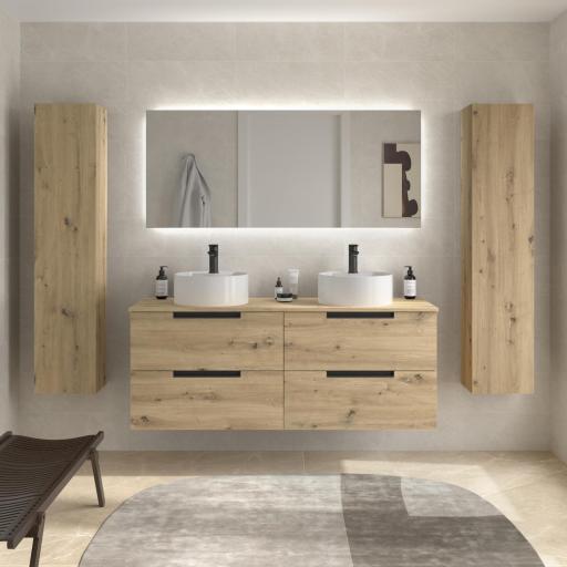 Mueble de baño sobreencimera Leni 4 cajones 2 senos suspendido de Salgar [2]
