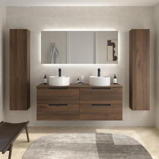 Mueble de baño sobreencimera Leni 4 cajones 2 senos suspendido de Salgar [3]