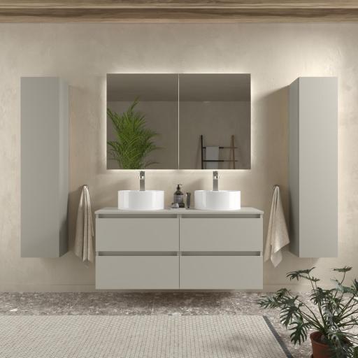 Mueble de baño sobre encimera Bequia 2 o 4 cajones suspendido gris mate de Salgar [3]
