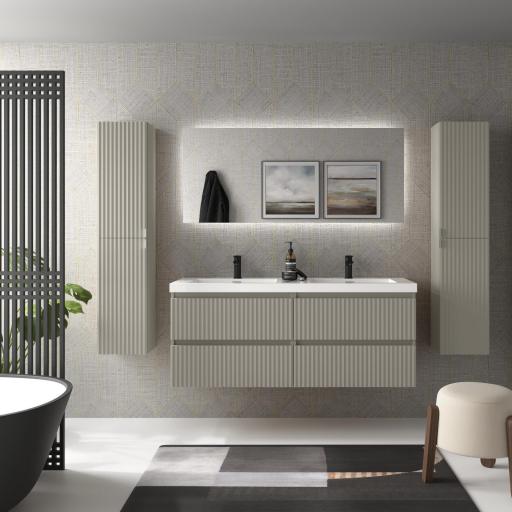 Mueble de baño Kira 4 cajones 140cm 2 senos suspendido de Salgar [1]