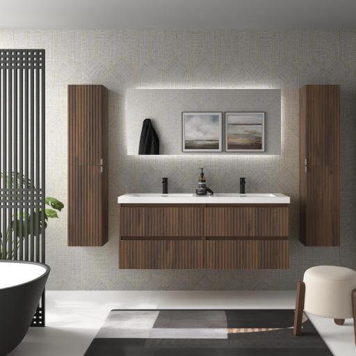Mueble de baño Kira 4 cajones 140cm 2 senos suspendido de Salgar [3]