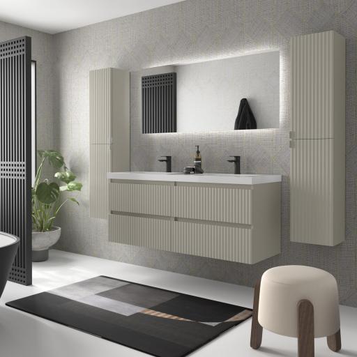Mueble de baño Kira 4 cajones 140cm 2 senos suspendido de Salgar [5]