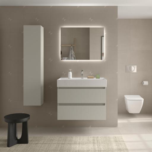 Mueble de baño Bequia 2 o 4 cajones suspendido con lavabo Veneto gris mate de Salgar [0]