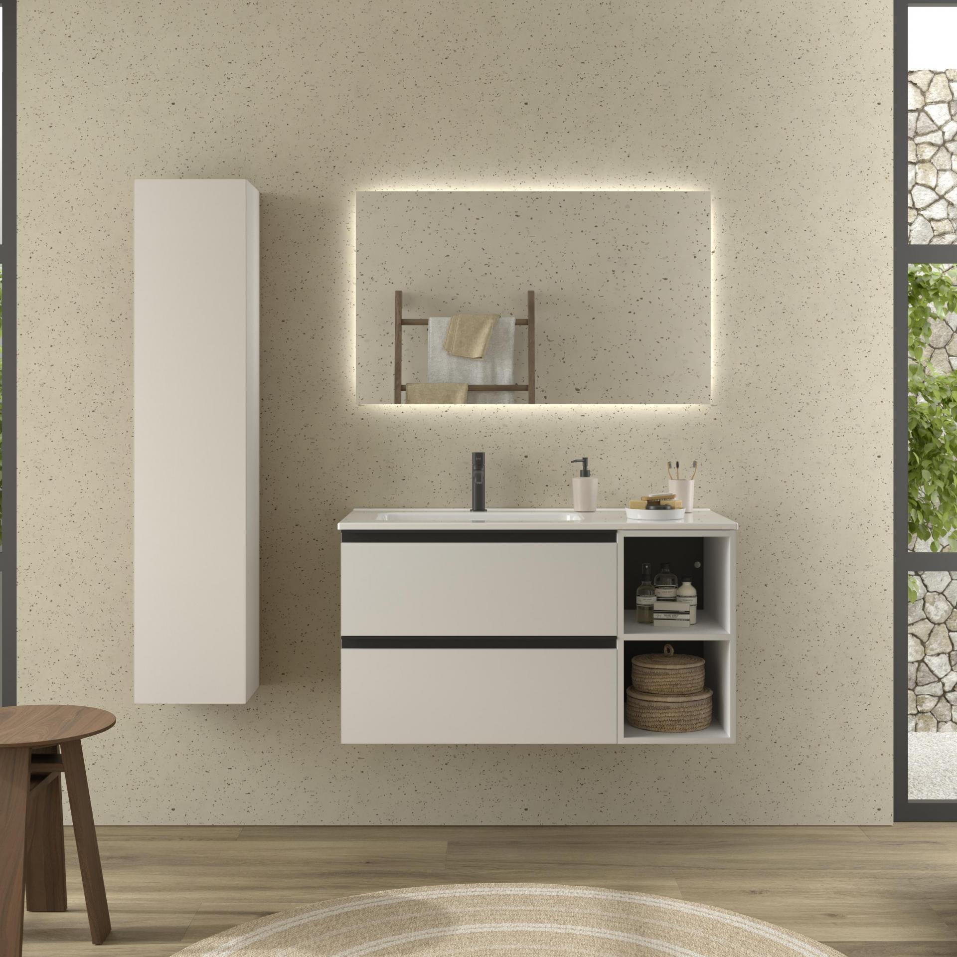 Mueble de baño Bequia Plus Metal suspendido 2 cajones 2 huecos de Salgar