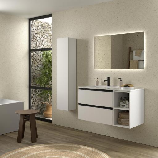 Mueble de baño Bequia Plus Metal suspendido 2 cajones 2 huecos de Salgar [3]