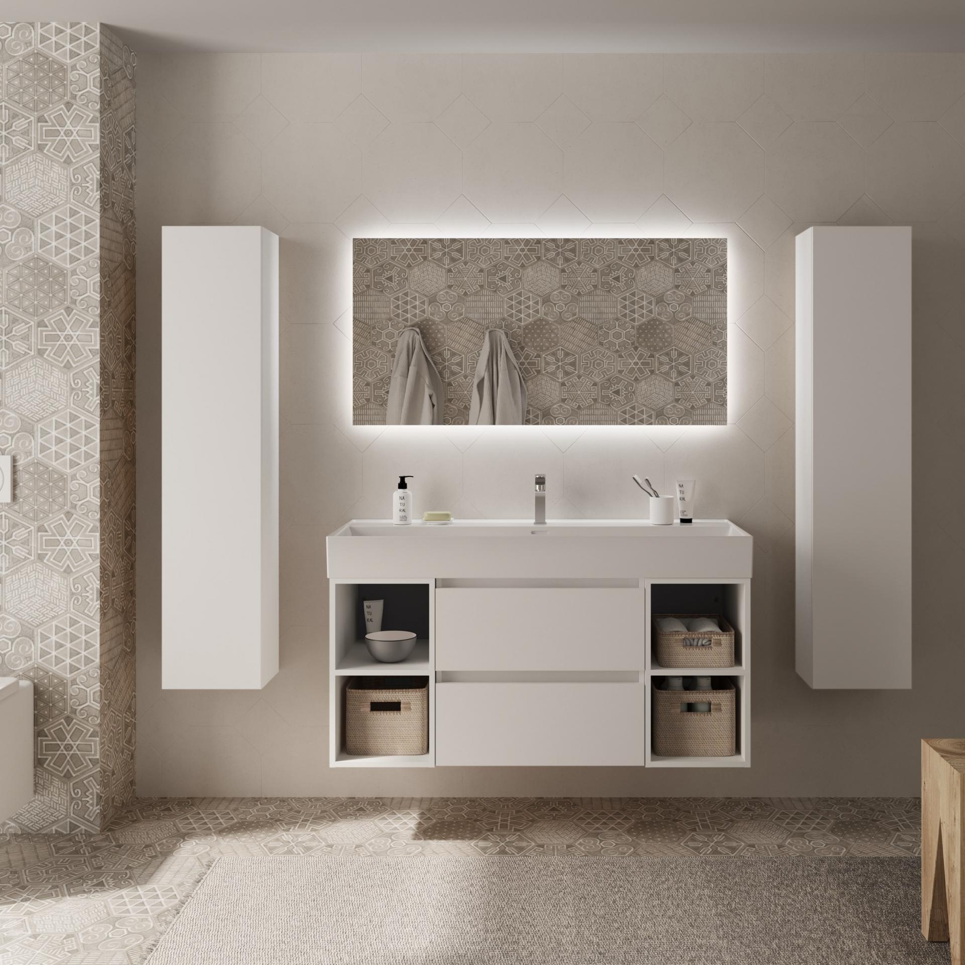 Mueble de baño Bequia Plus suspendido 2 cajones 4 huecos 120cm de Salgar