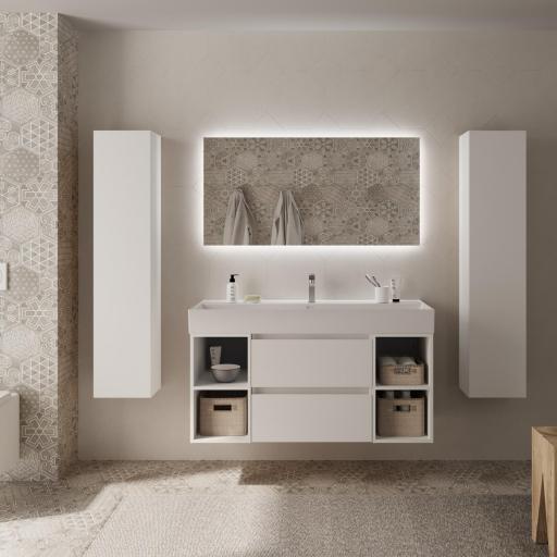 Mueble de baño Bequia Plus suspendido 2 cajones 4 huecos 120cm de Salgar [0]