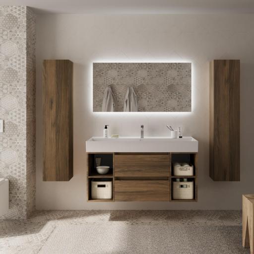 Mueble de baño Bequia Plus suspendido 2 cajones 4 huecos 120cm de Salgar [2]
