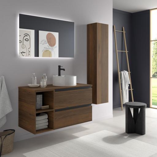 Mueble de baño sobre encimera Bequia Plus Metal 2 cajones 2 huecos de Salgar [2]