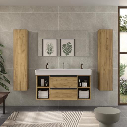 Mueble de baño Bequia Plus Metal suspendido 2 cajones 4 huecos de Salgar [2]
