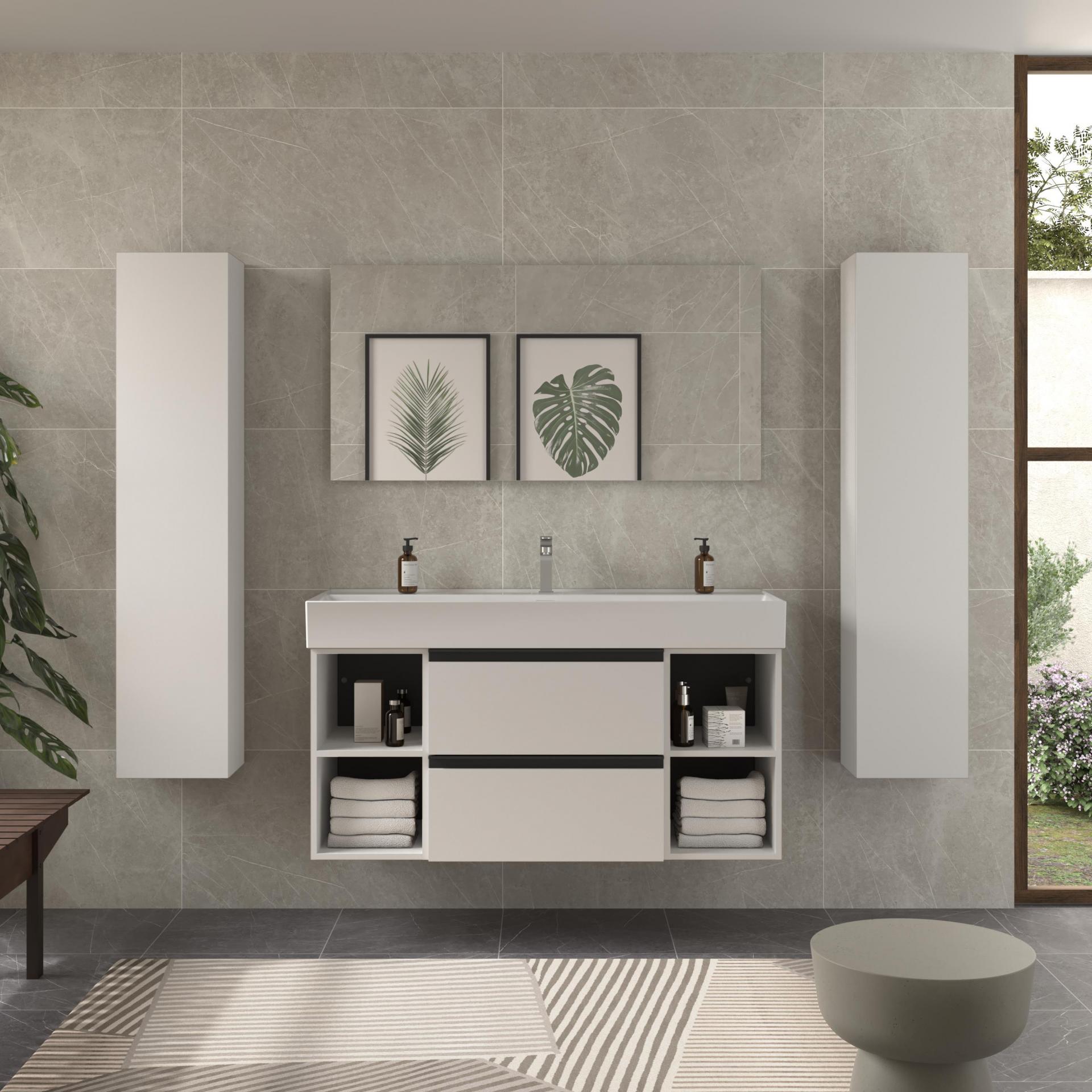 Mueble de baño Bequia Plus Metal suspendido 2 cajones 4 huecos de Salgar