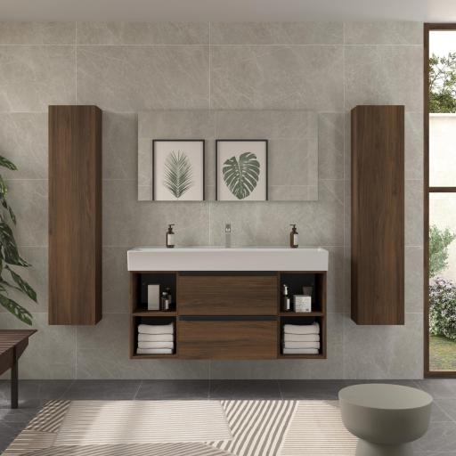 Mueble de baño Bequia Plus Metal suspendido 2 cajones 4 huecos de Salgar [1]