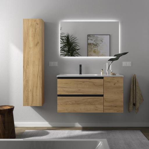 Mueble de baño Bequia Plus Metal 2 cajones 1 puerta suspendido de Salgar [2]
