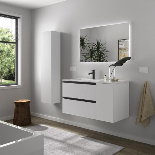 Mueble de baño Bequia Plus Metal 2 cajones 1 puerta suspendido de Salgar [3]