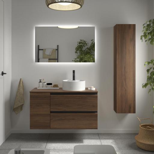 Mueble de baño sobre encimera Bequia Plus Metal suspendido 2 cajones 1 puerta de Salgar [1]
