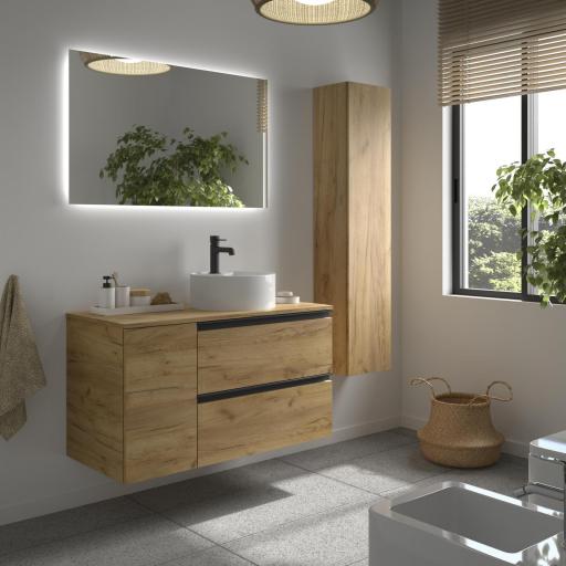 Mueble de baño sobre encimera Bequia Plus Metal suspendido 2 cajones 1 puerta de Salgar [2]