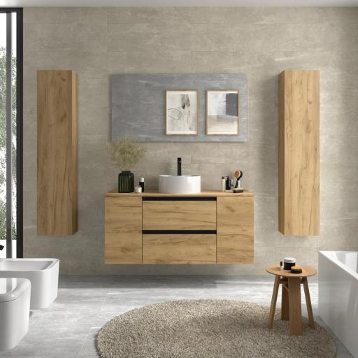 Mueble de baño sobre encimera Bequia Plus Metal suspendido 2 cajones 2 puertas 120cm de Salgar [4]