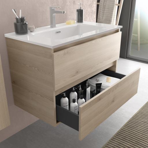 Mueble de baño Bequia suspendido 2 o 4 cajones natural de Salgar [3]