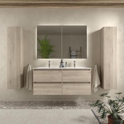 Mueble de baño Bequia suspendido 2 o 4 cajones natural de Salgar [1]