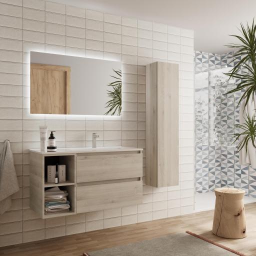 Mueble de baño Bequia Plus 2 cajones 2 huecos natural de Salgar [1]