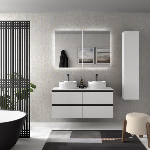 Mueble de baño sobre encimera Bequia Metal 2 o 4 cajones suspendido de Salgar [5]