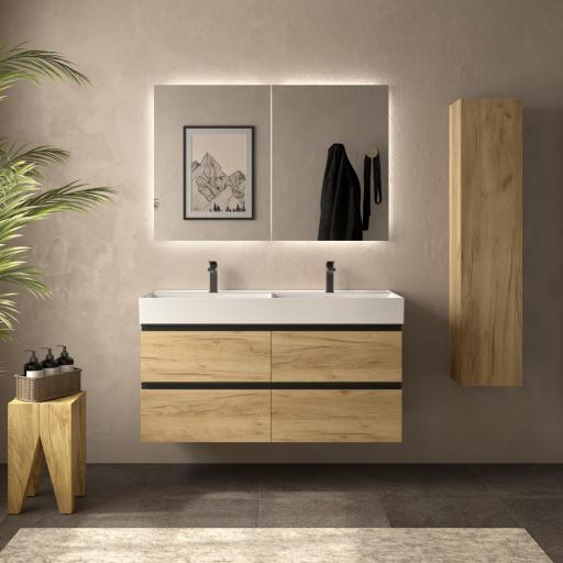 Mueble de baño Bequia Metal 2 o 4 cajones suspendido con lavabo Veneto de Salgar [3]