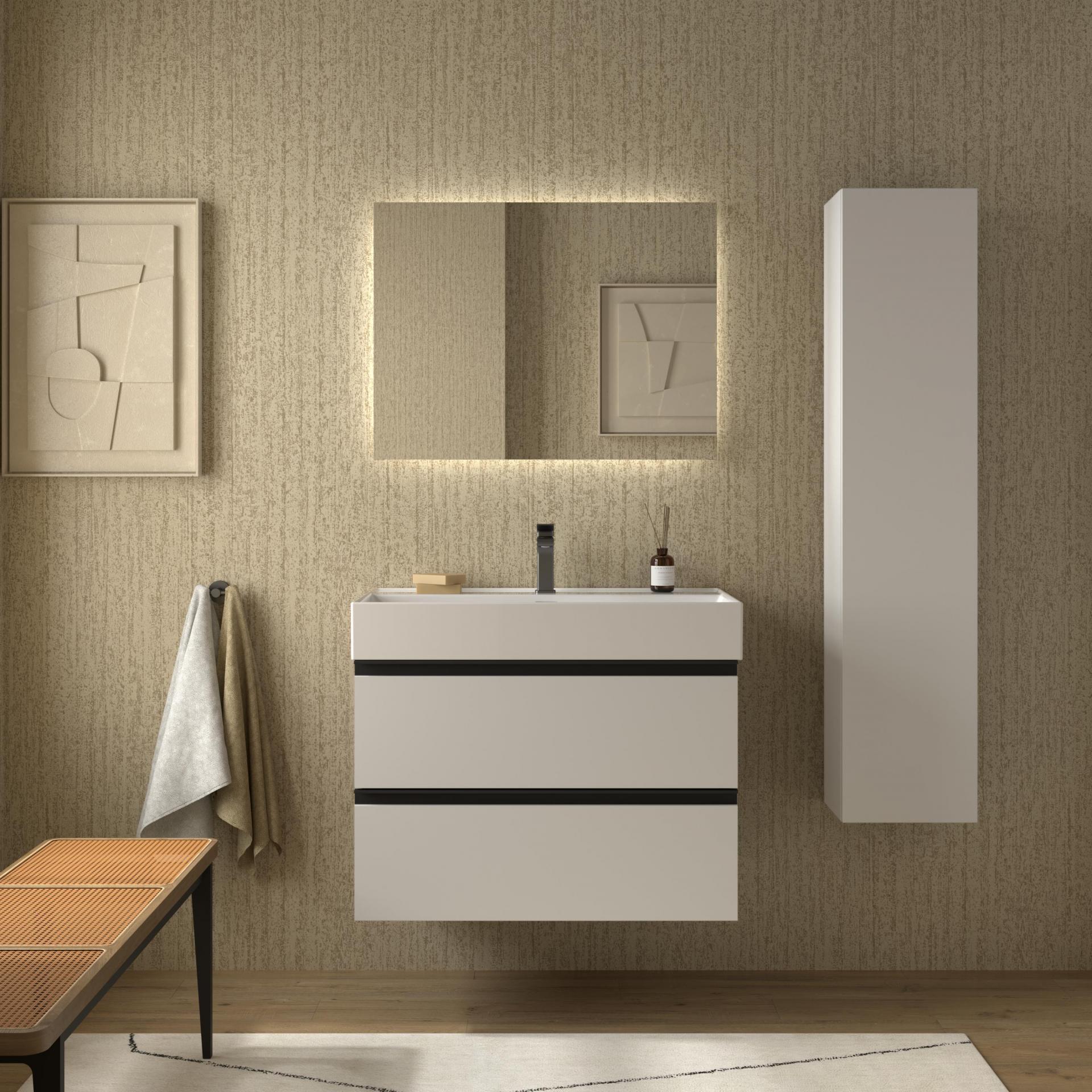 Mueble de baño Bequia Metal 2 o 4 cajones suspendido con lavabo Veneto de Salgar