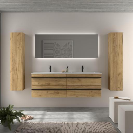 Mueble de baño Born 160cm 4 cajones 2 senos suspendido de Salgar