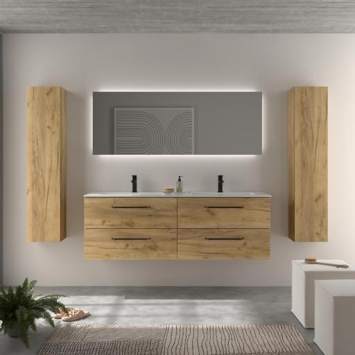 Mueble de baño Morai 160cm 4 cajones 2 senos suspendido de Salgar