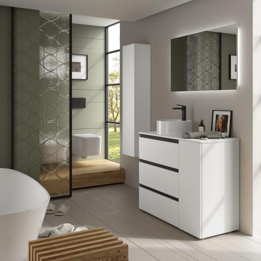 Mueble de baño sobre encimera Bequia Plus Metal 3 cajones 1 puerta de Salgar [1]