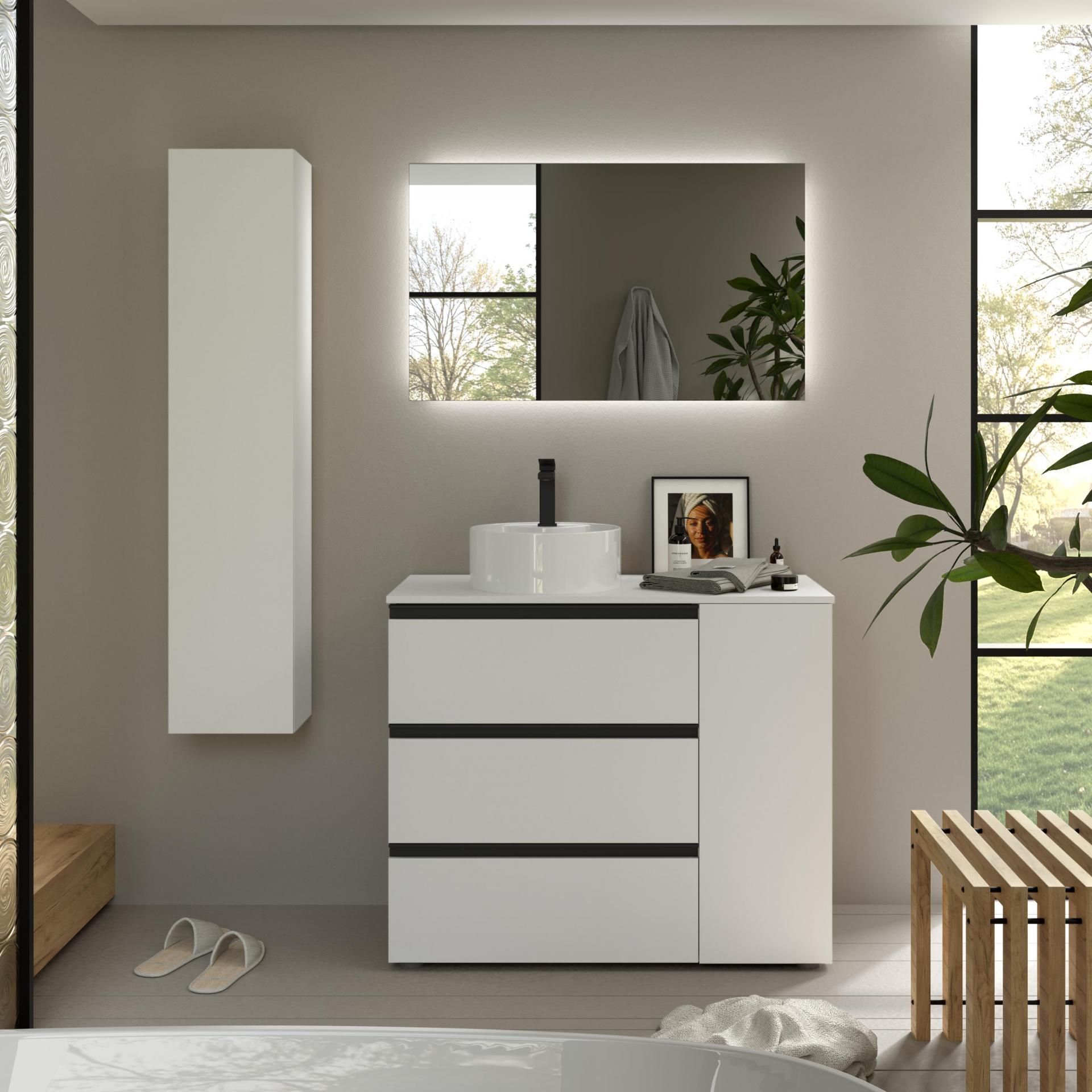 Mueble de baño sobre encimera Bequia Plus Metal 3 cajones 1 puerta de Salgar