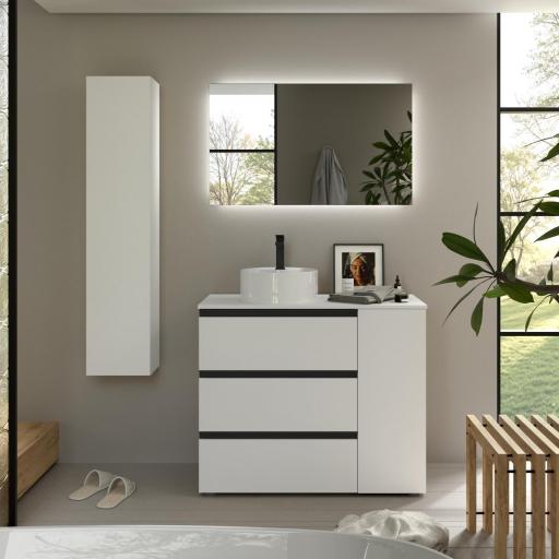 Mueble de baño sobre encimera Bequia Plus Metal 3 cajones 1 puerta de Salgar