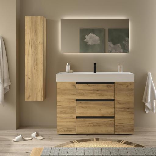 Mueble de baño Bequia Plus Metal 3 cajones 2 puertas y lavabo Veneto 120cm de Salgar [3]