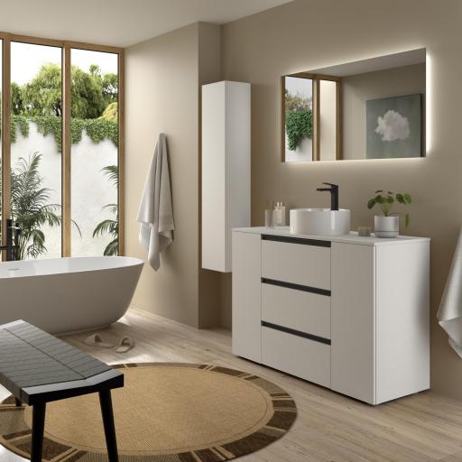 Mueble de baño sobre encimera Bequia Plus Metal 3 cajones 2 puertas 120cm de Salgar [1]