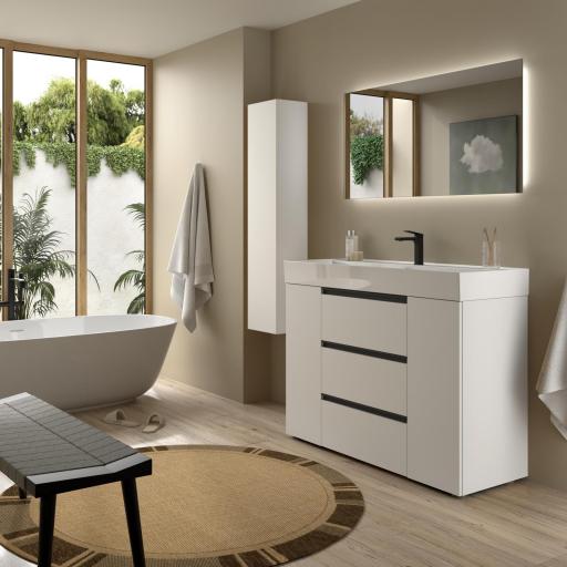 Mueble de baño Bequia Plus Metal 3 cajones 2 puertas y lavabo Veneto 120cm de Salgar [1]