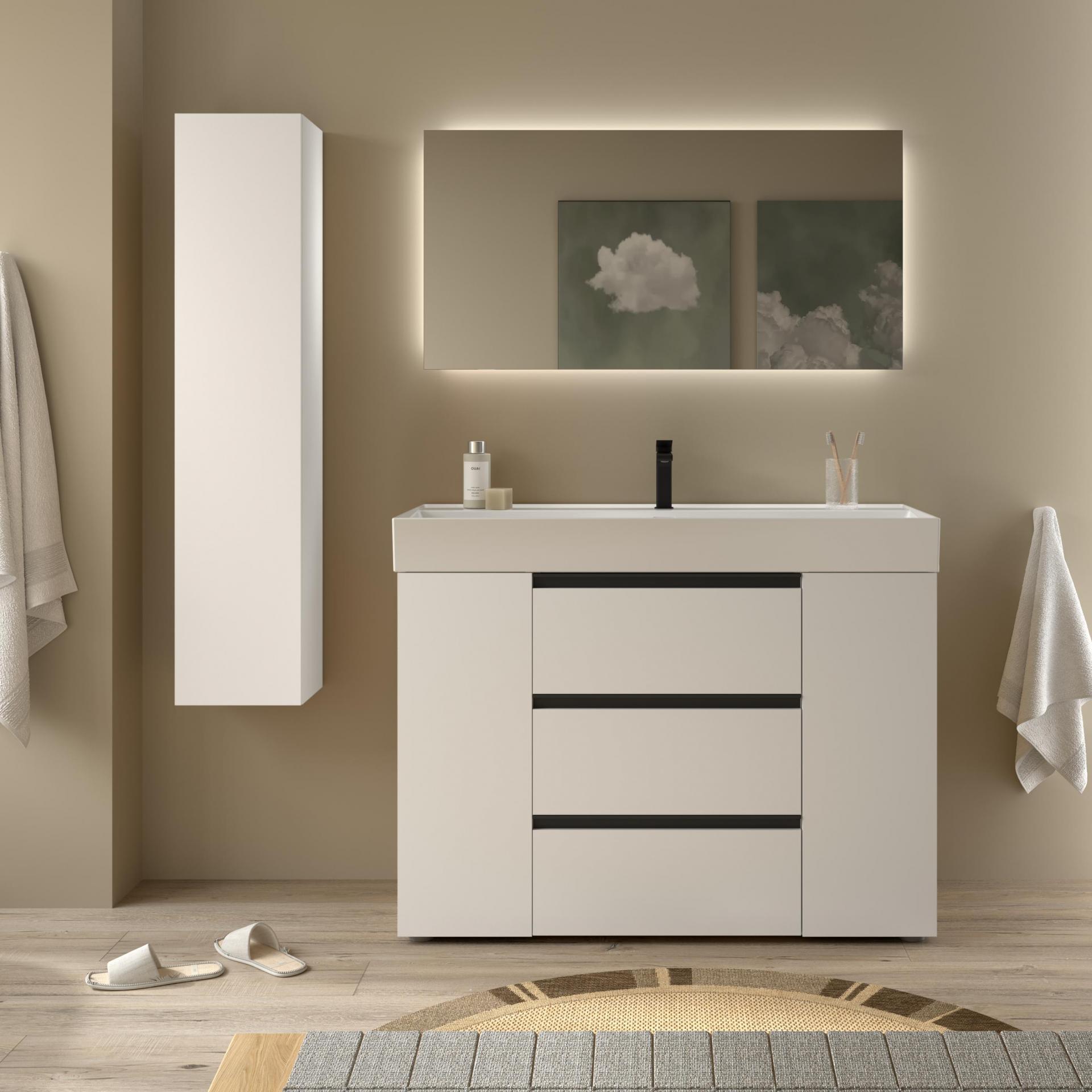 Mueble de baño Bequia Plus Metal 3 cajones 2 puertas y lavabo Veneto 120cm de Salgar