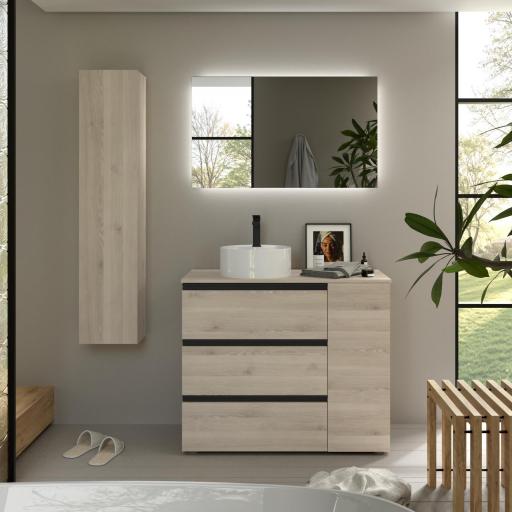 Mueble de baño sobre encimera Bequia Plus Metal 3 cajones 1 puerta de Salgar [4]
